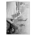 Bride, Boots and Sunflowers Wedding Thank You Note Card