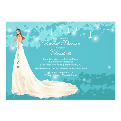 Bride Bridal Shower Invitation Trendy Turquoise