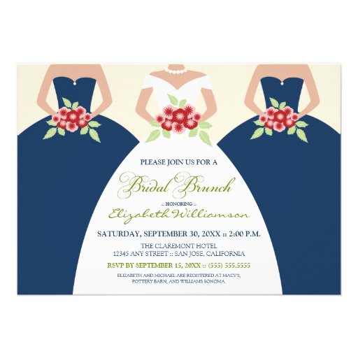 Bride & Bridesmaids Bridal Brunch Invite (navy)
