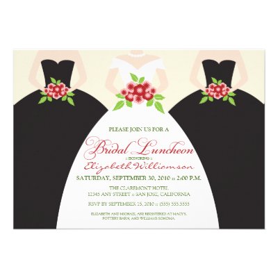 Bride & Bridesmaids Bridal Luncheon Invite (black)