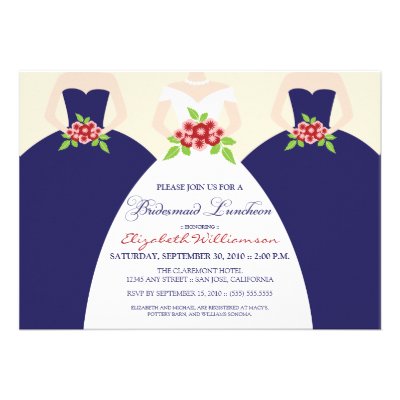 Bride & Bridesmaids Bridal Luncheon Invite (navy)