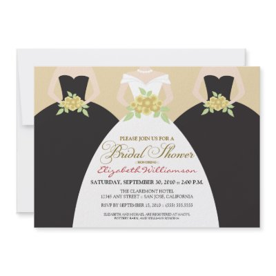 Bride & Bridesmaids Bridal Shower Invite (black) invitation