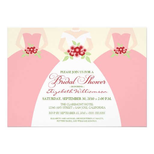 Bride & Bridesmaids Bridal Shower Invite (pink)