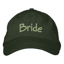 Bride cap in pine green with light green font embroidered hats by perfectwedding Bride cap in pine green with light green font embroidered hats