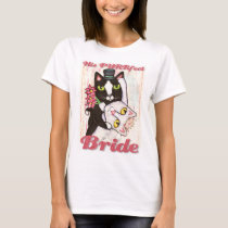 BRIDE Cat Wedding Couple Ladies T-Shirt by jamiecreates1 BRIDE Cat Wedding Couple Ladies T-Shirt