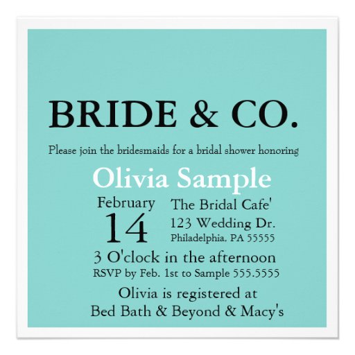 Bride & Co. Shower Invitation