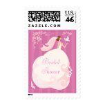Bride & Dove Pink Bridal Shower Postage Stamps