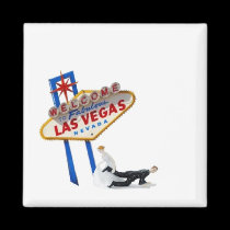 Bride dragging Groom Las Vegas Magnet magnets