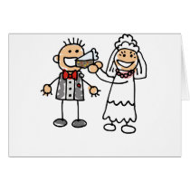 Bride Feeds Groom Greeting Cards
