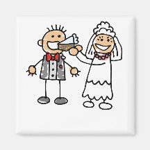 Bride Feeds Groom Fridge Magnet