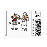 Bride Feeds Groom Wedding Cake Postage Stamps