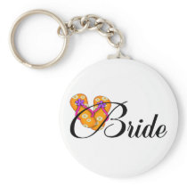 Bride Flip Flop Orange Keychains