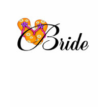Bride Flip Flop Orange t-shirts