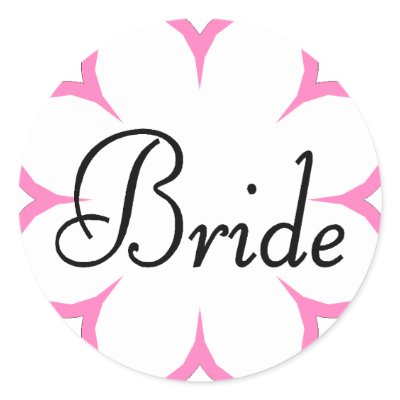 Bride Flower Round Stickers
