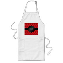 Bride gifts red damask apron
