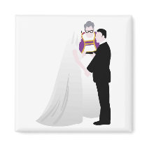 Bride, Groom and Officiant magnets