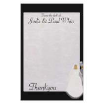Bride & Groom - Black - From the desk of... stationery by ZazzleBusinessCards Bride & Groom - Black - From the desk of... stationery