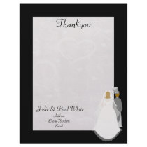 Bride & Groom - Black - Thankyou Letterhead by ZazzleBusinessCards Bride & Groom - Black - Thankyou Letterhead