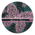 Bride Groom Butterflies Swirl Purple Black White stickers by samack Bride Groom Butterflies Swirl Purple Black White stickers