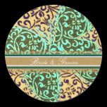 Bride & Groom Butterflies Swirls Green Black White