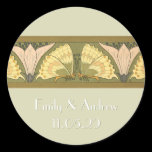 Bride & Groom Butterflies Swirls Pink Black &White