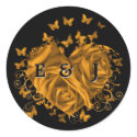 Bride & Groom Butterflies Swirls Teal Black &White stickers by samack Bride & Groom Butterflies Swirls Teal Black &White stickers
