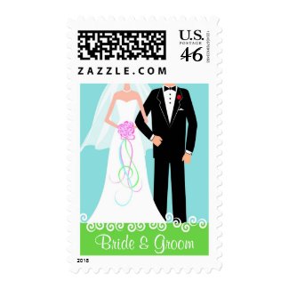 Bride & Groom - Custom Wedding Postage stamp