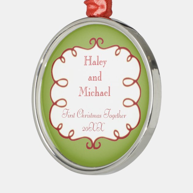 bride and groom first christmas ornament