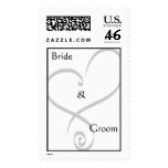 Bride &  Groom Heart Postage