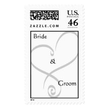 Bride &  Groom Heart Postage