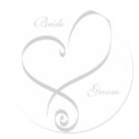 Bride & Groom Heart Stickers by frugalbride Bride & Groom Heart Stickers