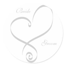 Bride & Groom Heart Stickers by frugalbride Bride & Groom Heart Stickers