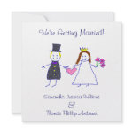 Bride & Groom Holding Heart Personalized Invites
