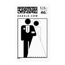 Bride & Groom Icons Postage Stamp