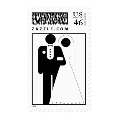Bride & Groom Icons Postage Stamp