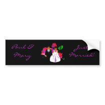 "Bride & Groom Just Married" Bumper- Customizable bumper stickers