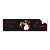 "Bride & Groom Just Married I" Bumper Sticker bumper stickers