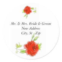 Bride & Groom Mailing Labels Template stickers