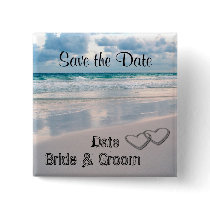 Bride & Groom Names Written in the Sand Pins