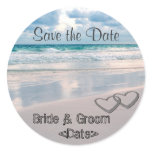 Bride & Groom Names Written in the Sand Stickers