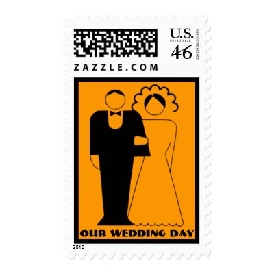 Bride &amp; Groom "Our Wedding Day" Postage