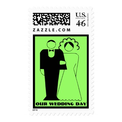 Bride &amp; Groom "Our Wedding Day" Postage