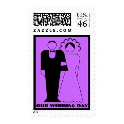 Bride &amp; Groom "Our Wedding Day" Postage