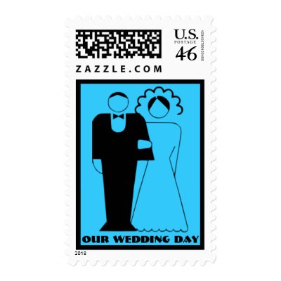 Bride &amp; Groom "Our Wedding Day" Postage