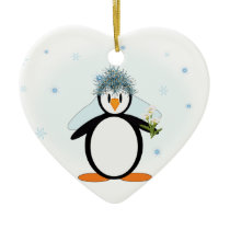 Bride & Groom Penguin Ornament ornaments