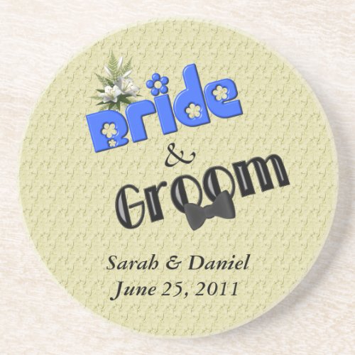 Bride Groom Personalized Wedding Gift Coaster coaster