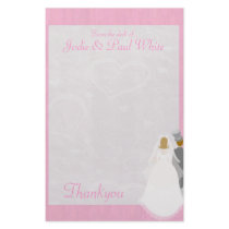 Bride & Groom - Pink - From the desk of... stationery by ZazzleBusinessCards Bride & Groom - Pink - From the desk of... stationery