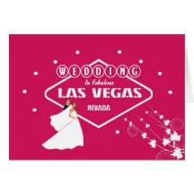 Bride & Groom PINK Wedding In Las Vegas  Card
