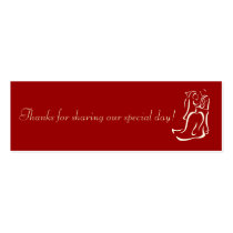 Bride&Groom Red Favor Tag business cards by whupsadaisy Bride&Groom Red Favor Tag business cards