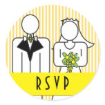Bride & Groom rsvp Stickers